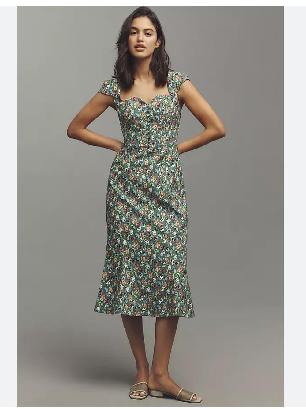 Anthropologie The Cecily Fit & Flare Sweetheart Midi Dress Size Medium NWT
